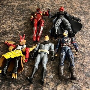 Superhero Action Figure Set - Red, Blue, Black